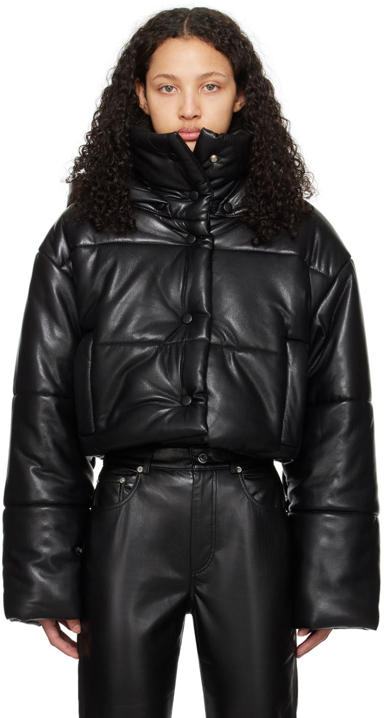 Jakke Nanushka Aveline Vegan Leather Jacket Sort | NW23CROW01999, 0