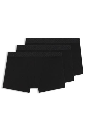 Boksere BOSS Three-pack of stretch-cotton trunks Sort | 50546745, 0