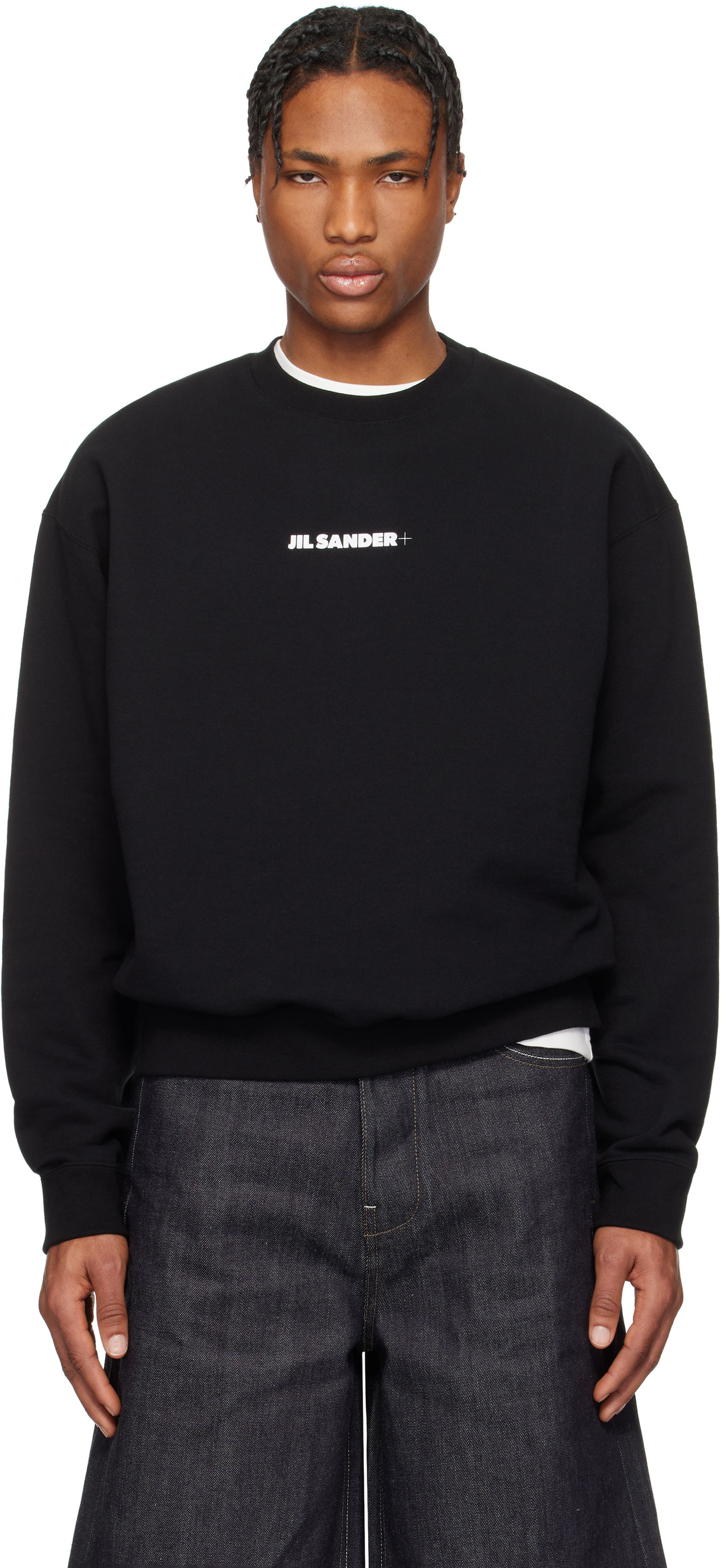 Sweater Jil Sander Jil Sander Logo Sweatshirt Sort | J47GU0132_J20039, 0