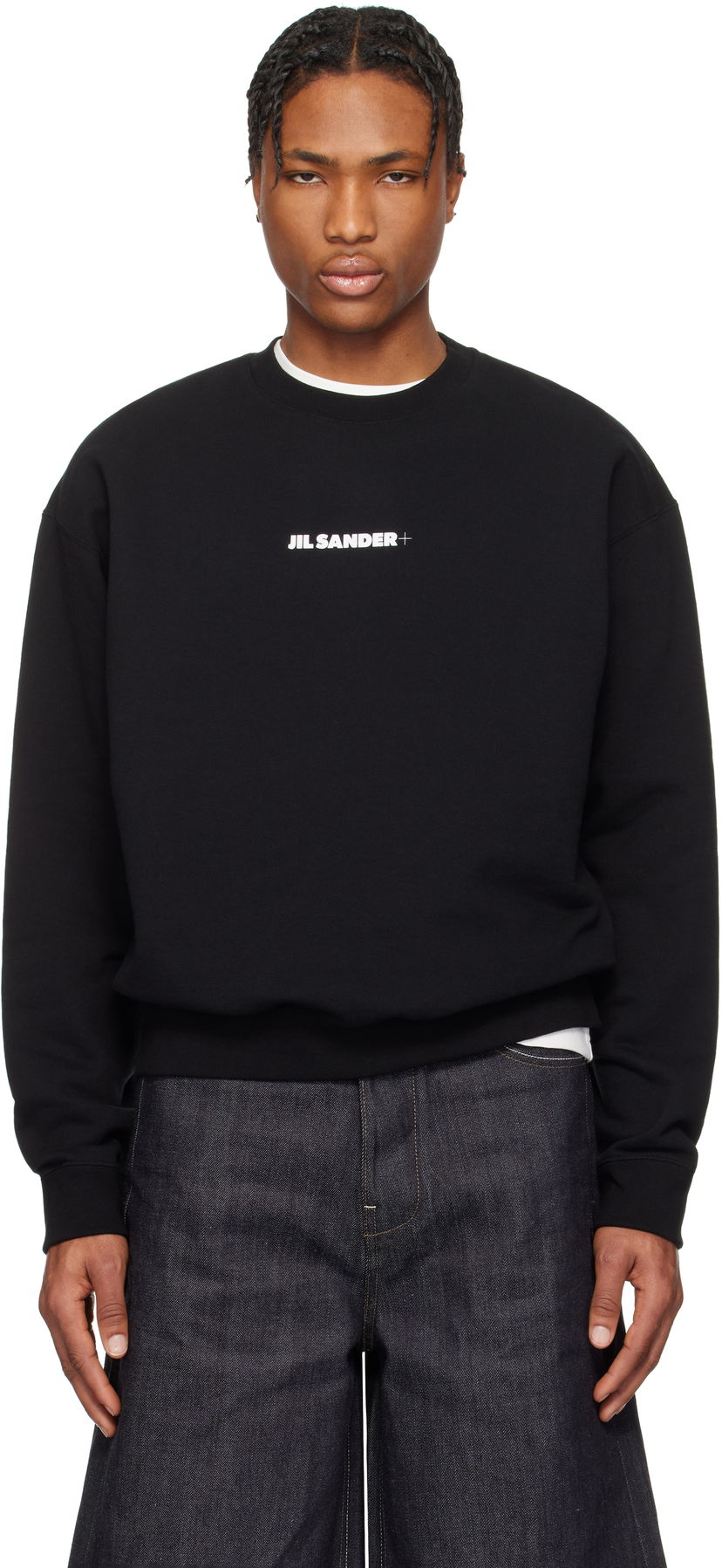 Sweater Jil Sander Jil Sander Logo Sweatshirt Sort | J47GU0132_J20039
