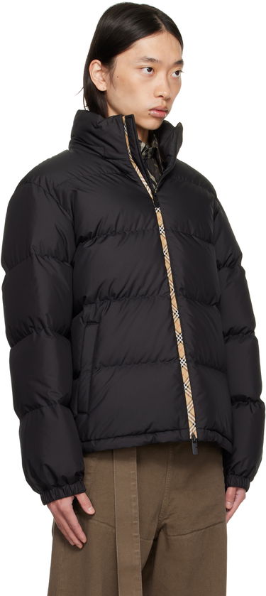Puffer jakke Burberry Burberry Snowdon Checker-Tape Down Jacket Sort | 8113810, 1