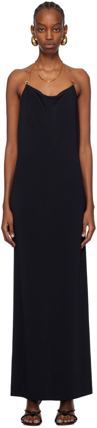 Kjole Bottega Veneta Chain Midi Dress Sort | 776145 V3O30