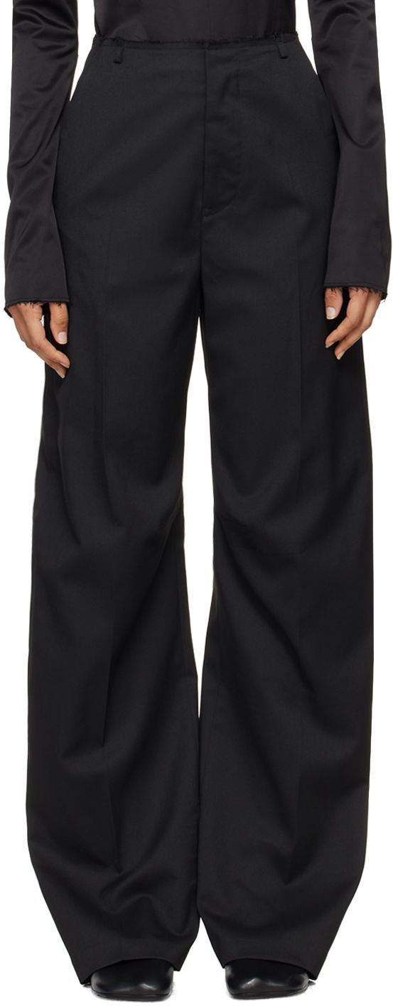 Bukser Maison Margiela MM6 Black Raw Edge Trousers Sort | S62KB0211 M35227