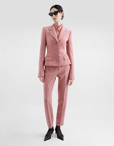 Jakke Dolce & Gabbana Dolce & Gabbana Single-Breasted Wool Crepe Dolce Jacket Lyserød | F27DSTFU2L8F0473, 1