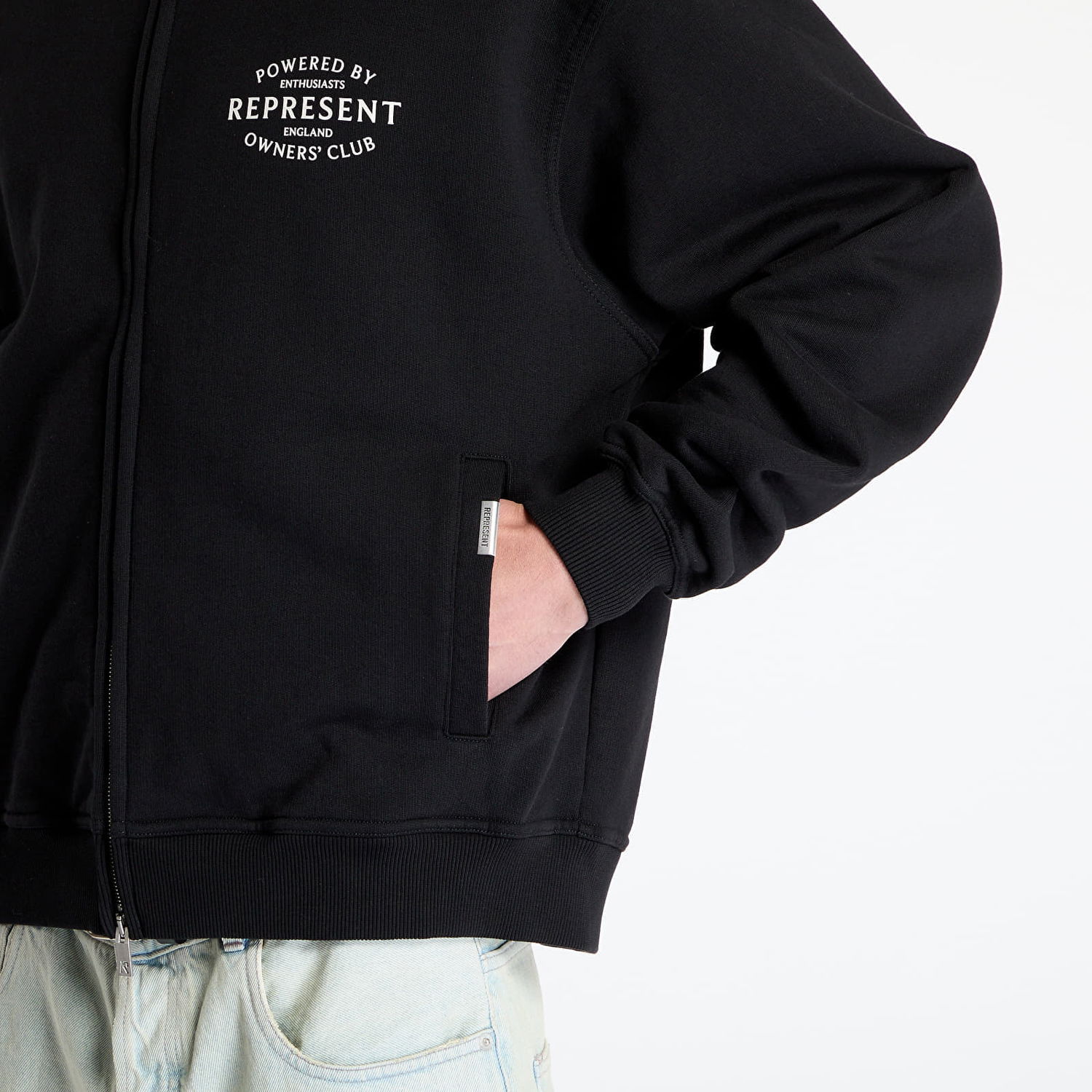 Sweatshirt Represent Clo REPRESENT Owners Club Stamp Zip Up Hoodie Sort | OCM41426-001, 1
