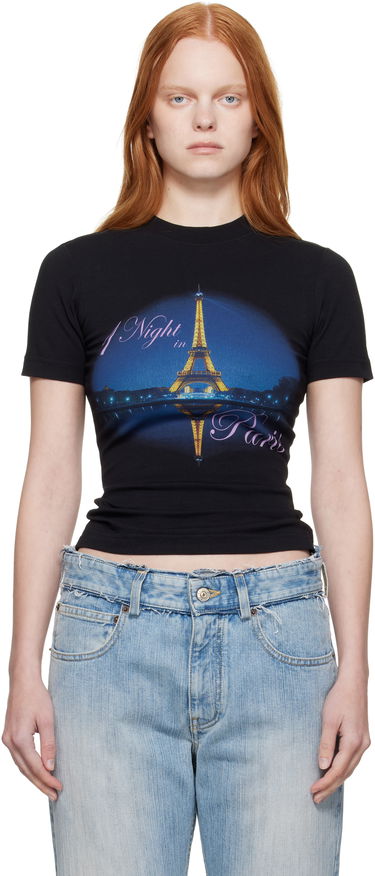 T-shirt VETEMENTS Vetements Fitted 'Night In Paris' T-Shirt Sort | WH76TR430B, 0