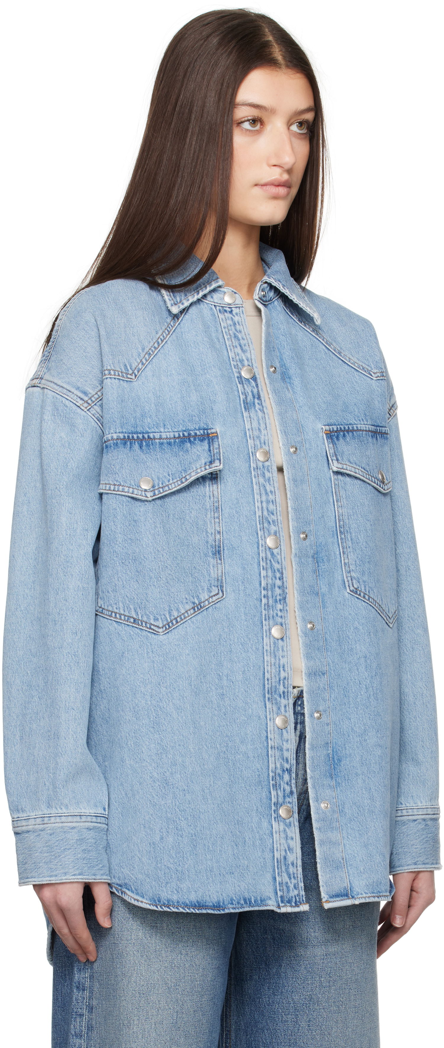 Skjorte AGOLDE AGOLDE Lotta Denim Shirt Blå | A7357-3018, 1