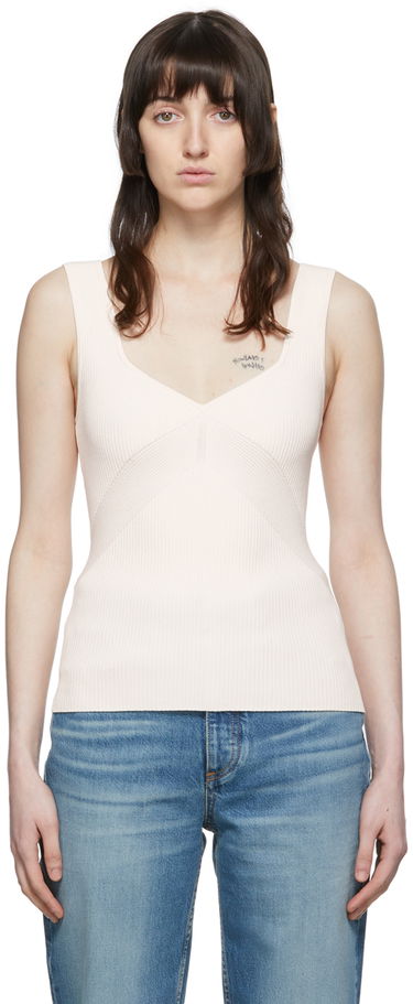 Tanktop rag & bone rag & bone Viscose Rib Knit Tank Top Hvid | WAS22P014LD14, 0