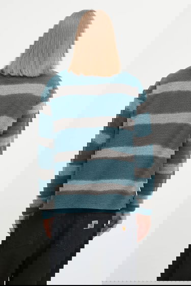 Polo skjorte Napapijri Martine Rose Striped Knit Long-sleeve Polo Turkis | NP0A4FPHL631, 2