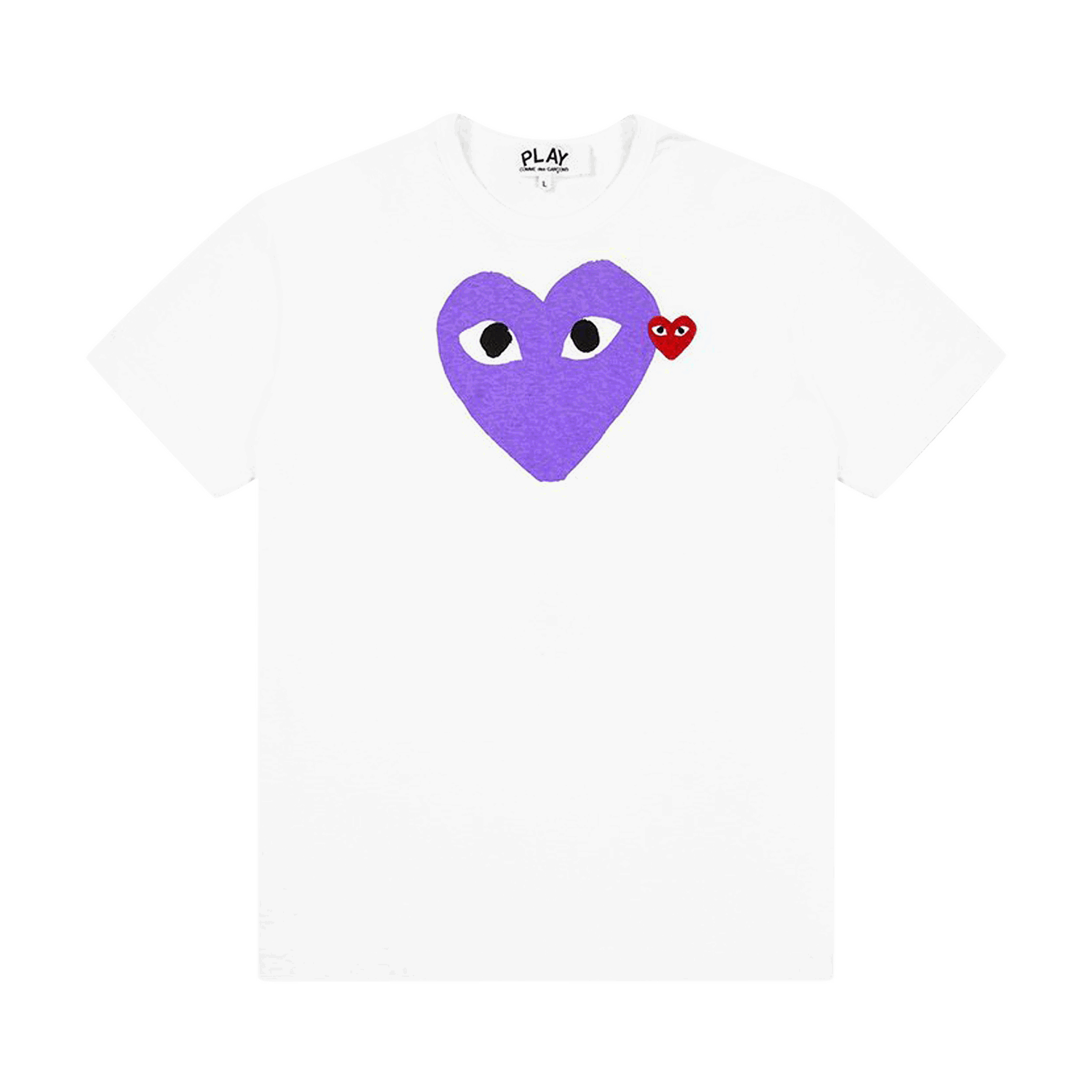 T-shirt Comme des Garçons PLAY Red Emblem Heart T-Shirt Hvid | az t106 051 1, 0