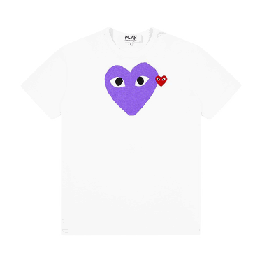T-shirt Comme des Garçons PLAY Red Emblem Heart T-Shirt Hvid | az t106 051 1, 0