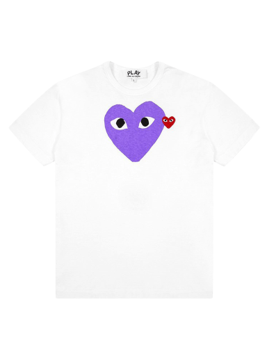 T-shirt Comme des Garçons PLAY Red Emblem Heart T-Shirt Hvid | az t106 051 1