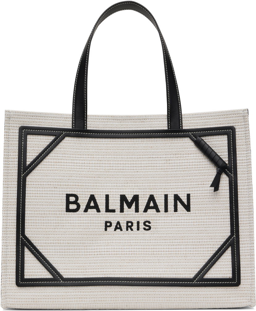 Mulepose Balmain Balmain B-Army Raffia Tote Beige | EN0FF901TCRB