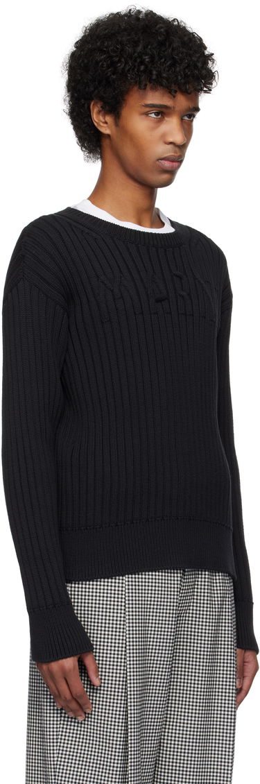 Sweater Marni Marni Cable Logo Crewneck Sweater Sort | GCMG0430A0 UFC950, 1