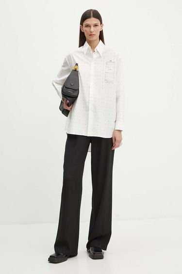 Skjorte Maison Margiela MM6 Relaxed Fit Shirt with Sketch Print Hvid | S52DT0014.S78157, 1