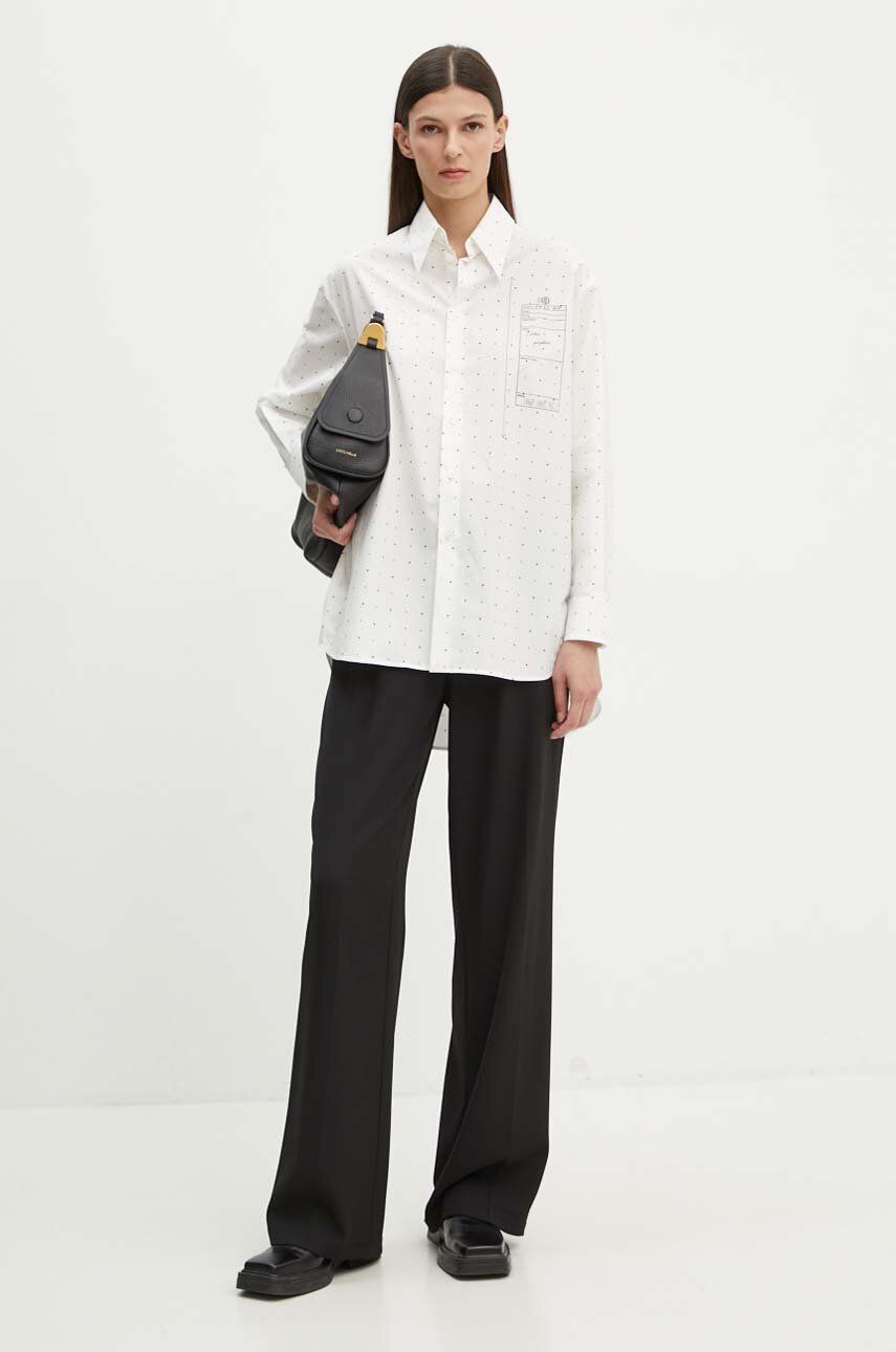 Skjorte Maison Margiela MM6 Relaxed Fit Shirt with Sketch Print Hvid | S52DT0014.S78157, 1