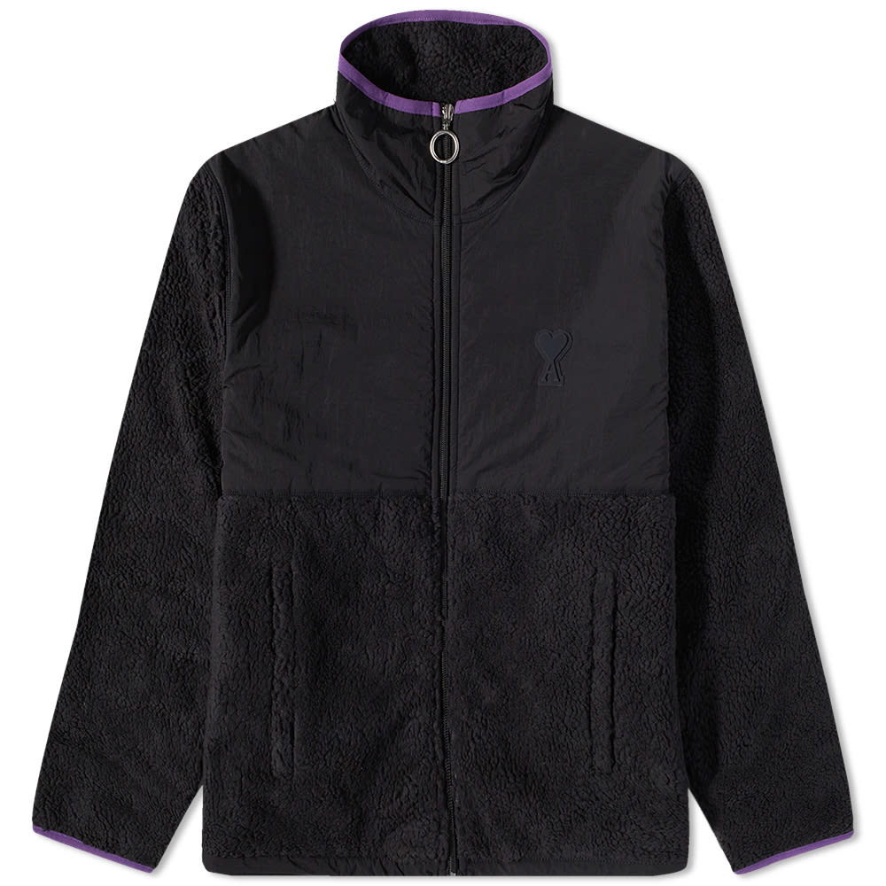 Jakke AMI Heart Sherpa Zip Fleece Jacket Sort | HJK007-761-025, 0