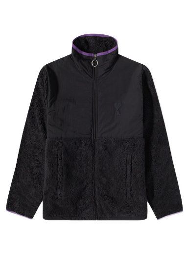 Jakke AMI Heart Sherpa Zip Fleece Jacket Sort | HJK007-761-025