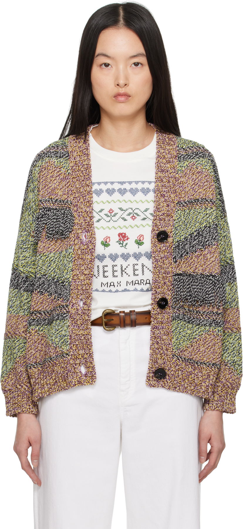 Sweater Max Mara Weekend Max Mara Bric Knit Cardigan Flerfarvet | 2515341021600