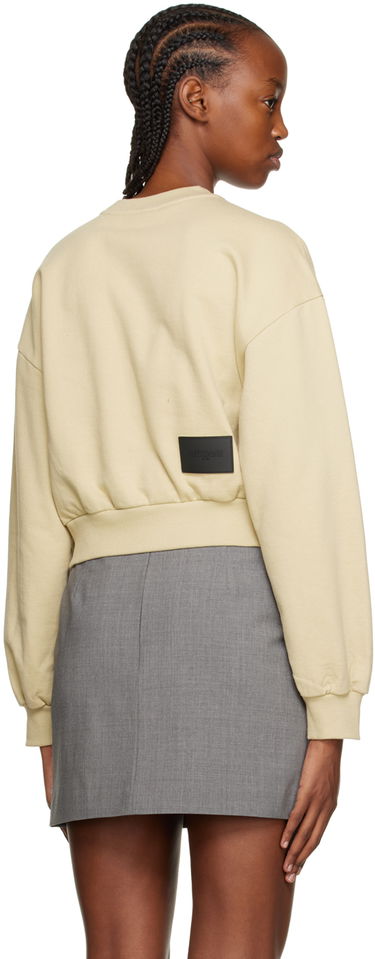 Sweatshirt We11done Cursive Crop Sweatshirt Beige | WD-TS3-22-860-W-BG, 2