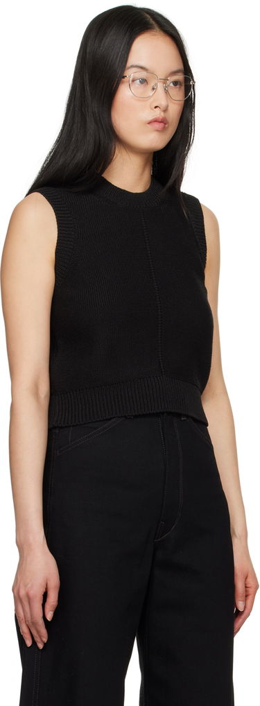 Sweater LEMAIRE Lemaire Cropped Knit Vest Sort | TO1208 LK1022, 1