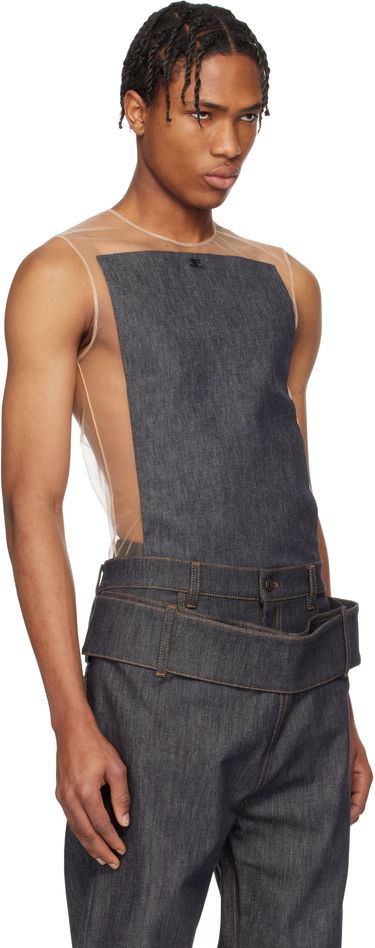 Tanktop Courrèges Courrèges Illusion Square Denim Tank Top Beige | 125JDE092DE0035, 1