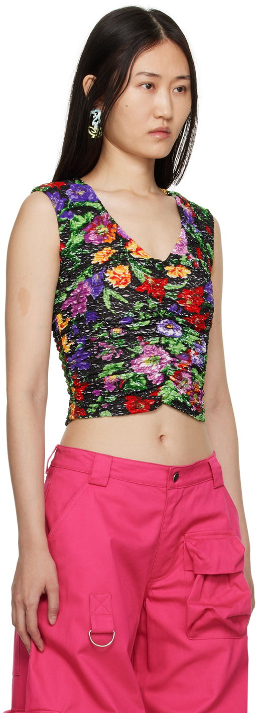 Crop top Collina Strada Collina Strada Maisie Floral Ruched Tank Top Flerfarvet | XX3234 DEADSTOCK JERSEY, 1