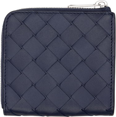 Tegnebog Bottega Veneta Bottega Veneta Intrecciato Square Zip Wallet Mørkeblå | 817741VCPQ53262, 1