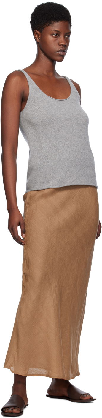 Tanktop Baserange Sleeveless Ribbed Tank Top Grå | KNRT-RC-SP24, 3