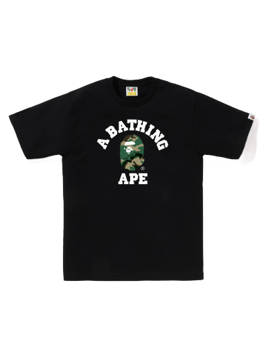 T-shirt BAPE Woodland Camo College Tee Sort | 1J30-110-030