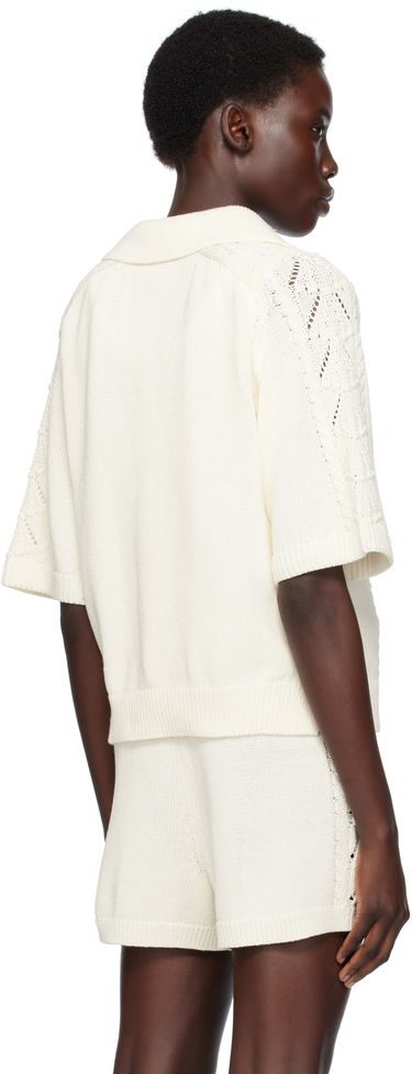 Polo skjorte Loulou de Saison Loulou de Saison Kina Knit Polo Shirt Hvid | KINA, 2