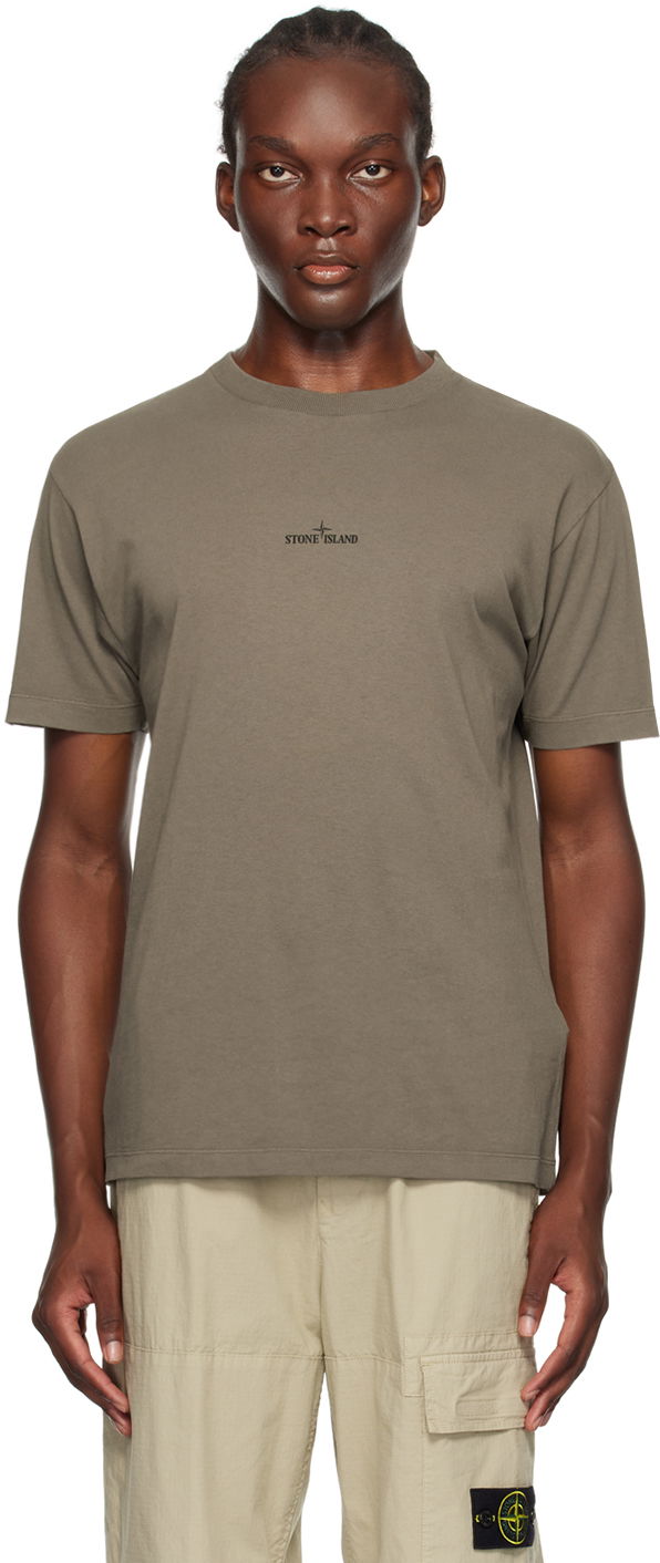 T-shirt Stone Island Khaki Institutional Four T-Shirt Grå | 81152NS81