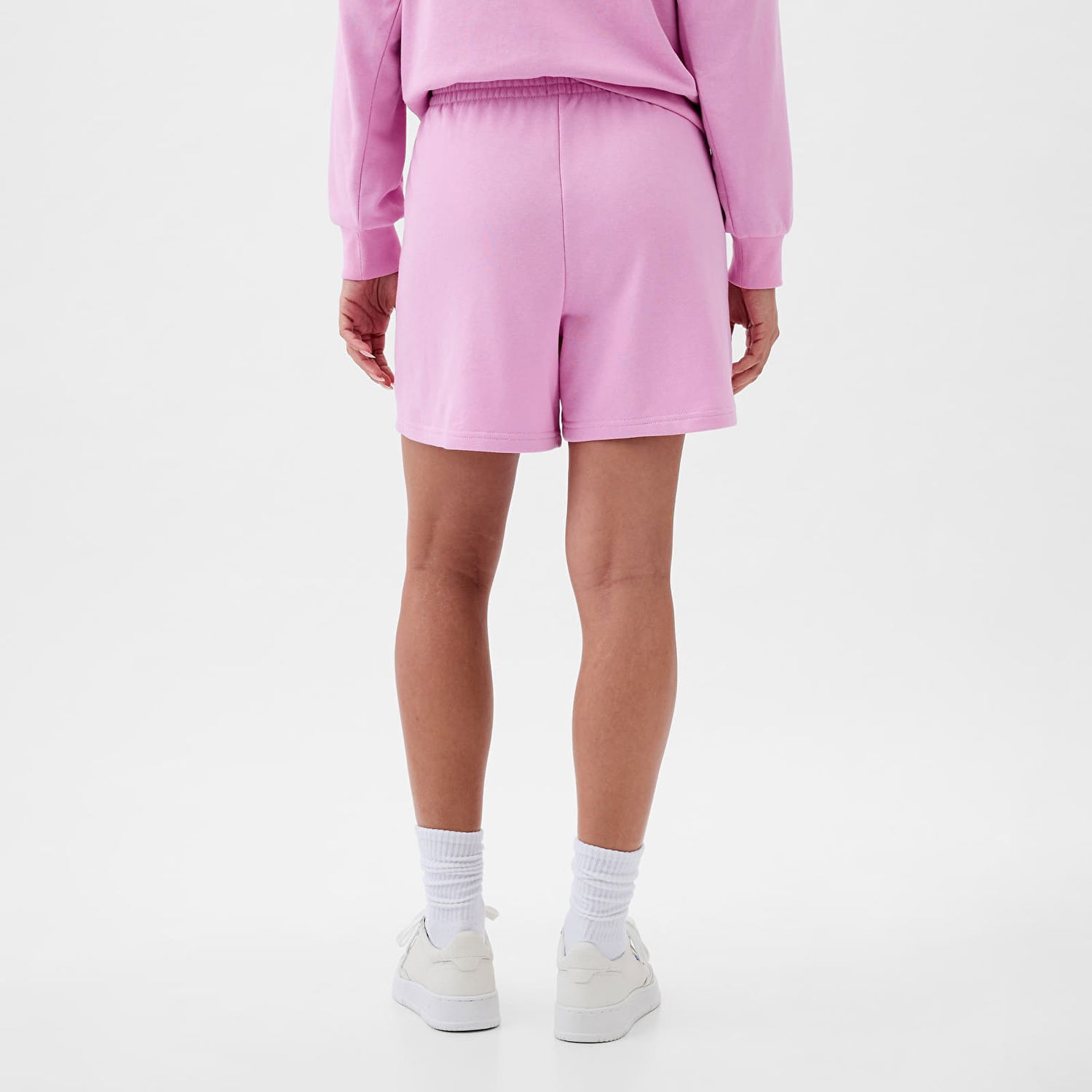 Shorts GAP French Terry Logo Boyfriend Shorts Sugar Lyserød | 870978-00, 1