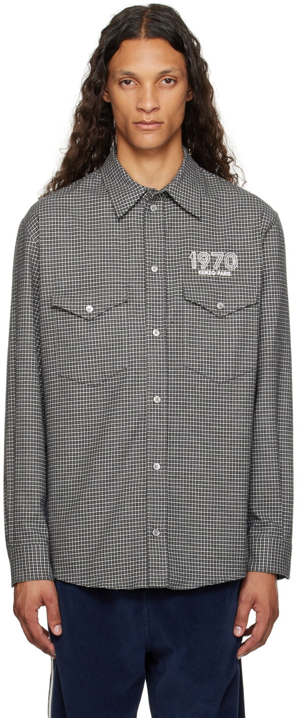 Skjorte KENZO Archive 1970 Checked Button-Up Shirt Sort | FE65CH4149LG
