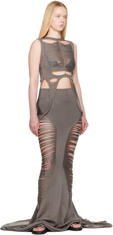 Nederdel Rick Owens Rick Owens Hollywood Tanja Maxi Skirt Grå | RO01E7632 KGRIDM, 3