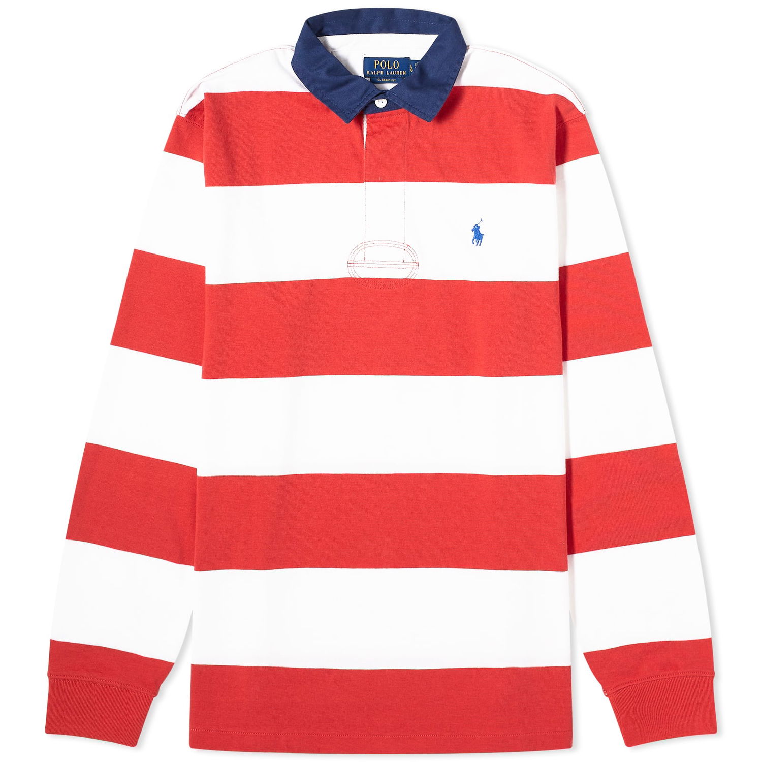 Polo skjorte Polo by Ralph Lauren Block Stripe Rugby Polo Shirt Rød | 710926275003, 0