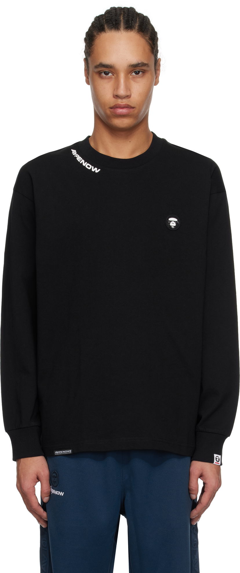 Sweatshirt AAPE by A Bathing Ape AAPE by A Bathing Ape 'AAPE Now' Long Sleeve T-Shirt Sort | AAPLTM1607XXNBKX