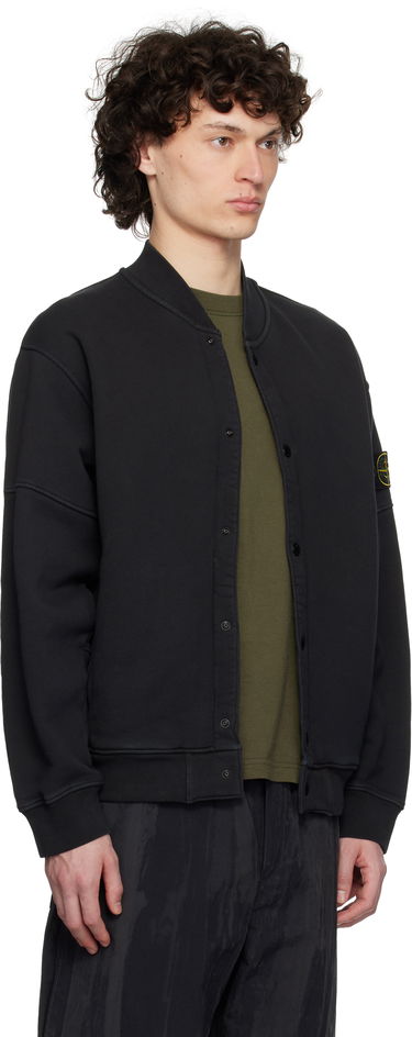Bomberjakke Stone Island Stone Island Diagonal Fleece Old Effect Bomber Jacket Sort | K1S15 6100034 S0045, 1