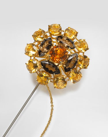 Stift Dolce & Gabbana Dolce & Gabbana Sicily Brooch with Madera Quartz, Smoky Quartz, and Citrines Gul | WPKN3GWYE01ZOO00, 2
