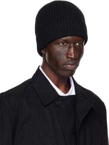 Beanie Ann Demeulemeester Ribbed Knit Beanie Sort | 2402-U-HT17-KN045-099, 1