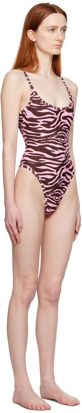 Badetøj The Attico The Attico Zebra One-Piece Swimsuit Lyserød | 233WBB63 PA14, 1