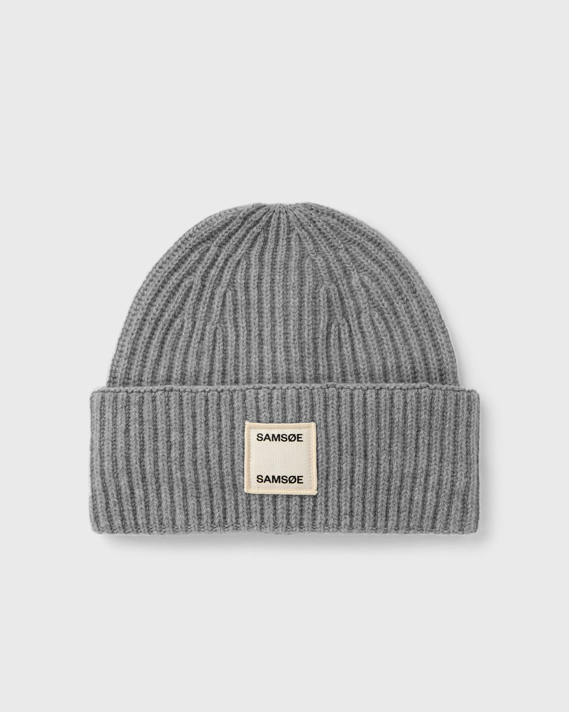 Beanie Samsoe Samsoe Samsøe & Samsøe Ribbed Knit Beanie Grå | F24300118-DARK_GREY_MEL