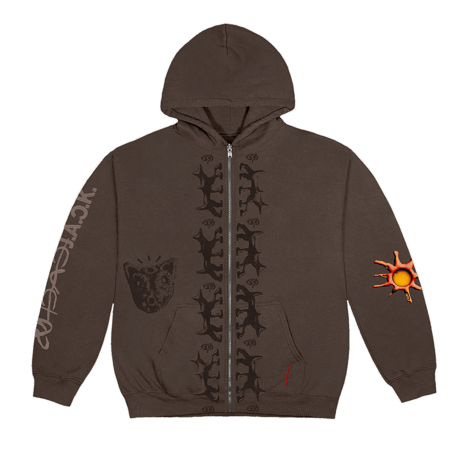 Sweatshirt Cactus Jack by Travis Scott Reverse Dog Zip Up Hoodie Brun | CJJ1 HZ08 BROW, 0