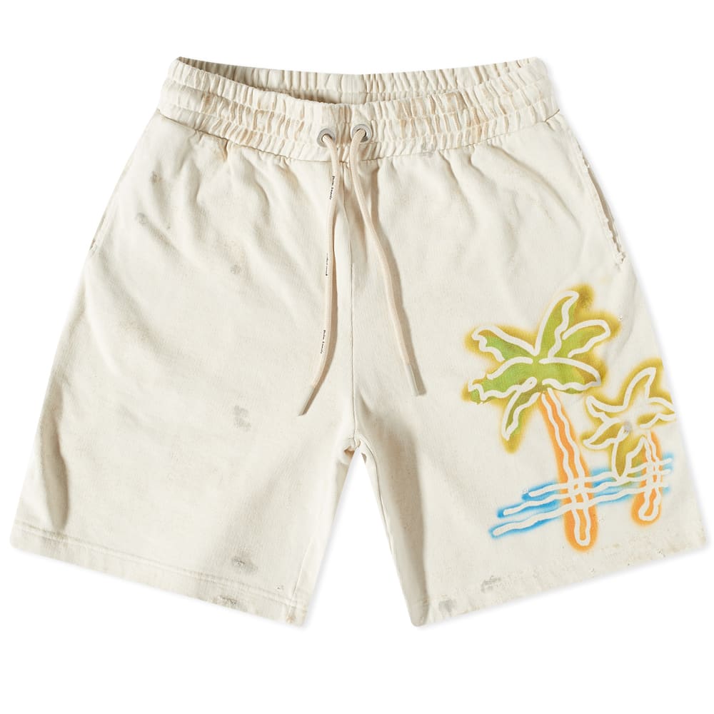 Shorts Palm Angels Neon Palm Sweat Short Beige | PMCI010S23FLE0050384, 0