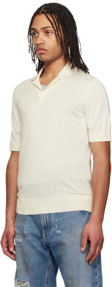Polo skjorte Dolce & Gabbana Dolce&Gabbana Silk Polo with Logo Embroidery Hvid | GXZ09ZJBSK3, 3