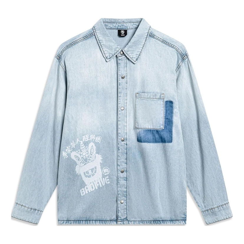Skjorte Li-Ning BadFive Graphic Denim Jacket Blå | AJDT771-1