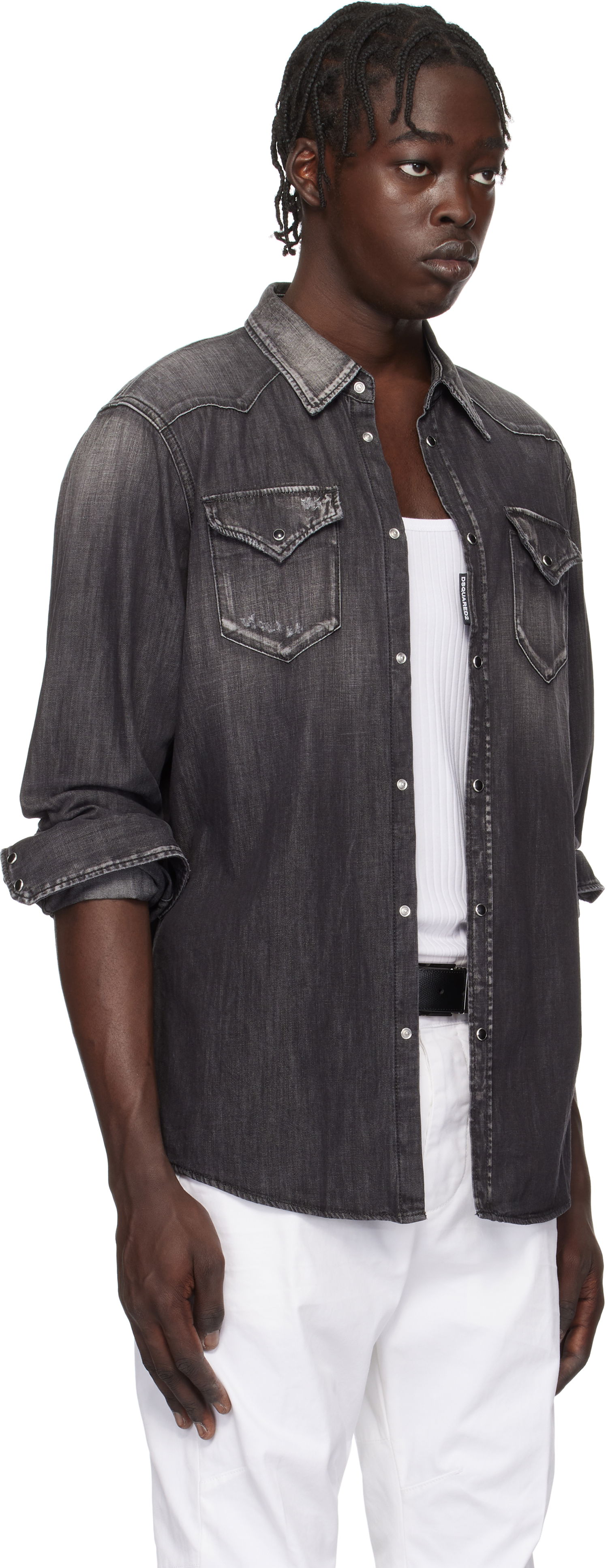 Skjorte DSQUARED2 Dsquared2 Classic Western Denim Shirt Grå | S74DM0848_S30826, 1