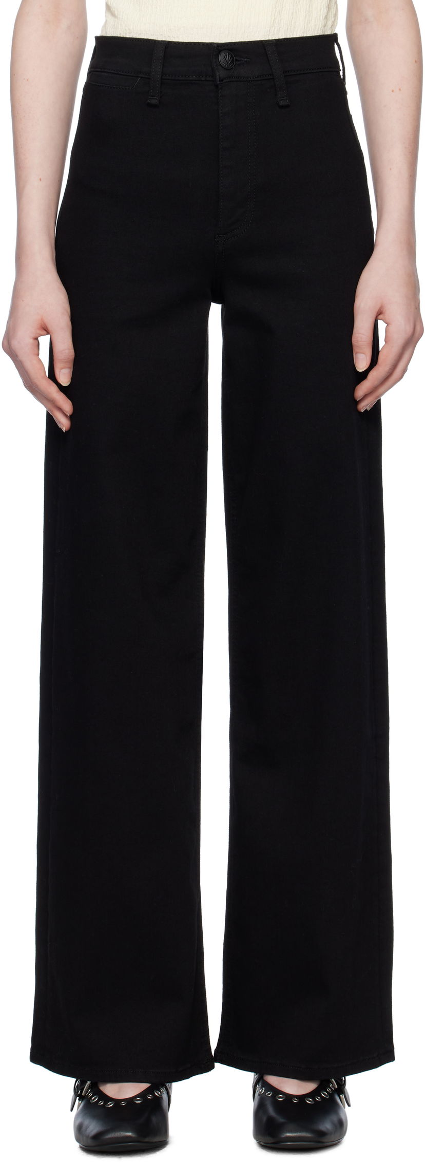 Jeans rag & bone rag & bone Hadley Wide Leg Jeans Sort | WDD24H3002EPBL