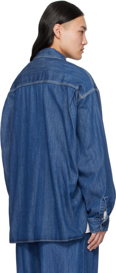 Skjorte Maison MIHARA YASUHIRO Maison MIHARA YASUHIRO Cotton Tencel Long-Sleeve Denim Shirt Blå | I12SH002, 2