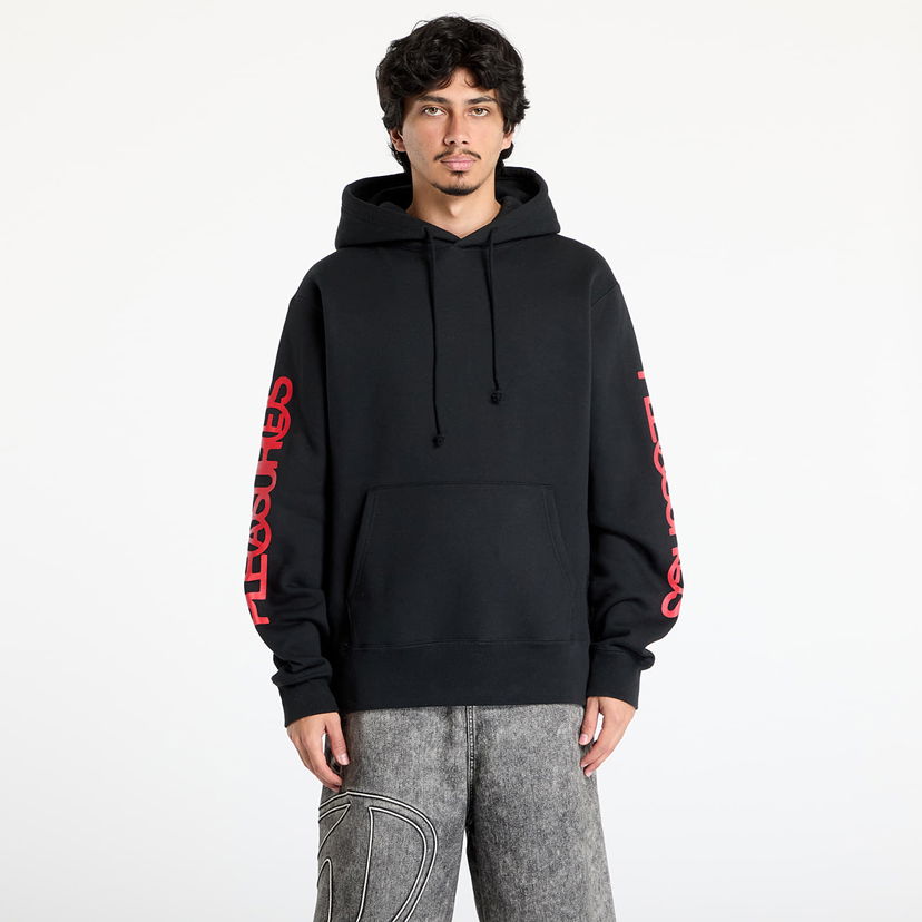 Sweatshirt Pleasures PLEASURES Fanzine Hoodie Sort | P25SU075 BLACK